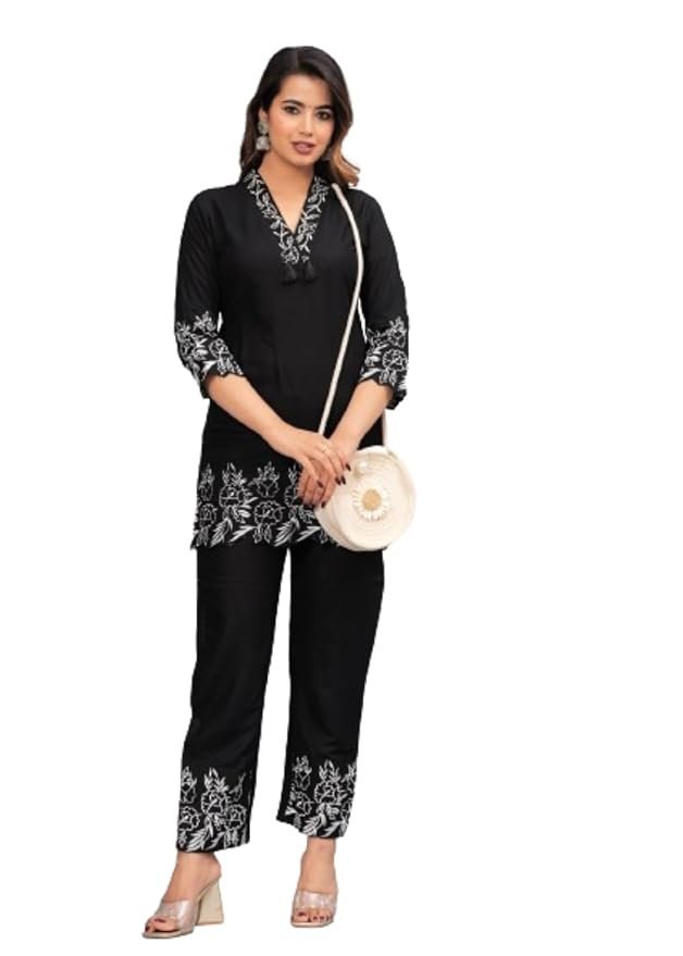 51hTrVyDY+L._SY879_ Women's Co-Ord set | Casual Wear Pant Top Set | Fancy Co-Ord Set | Full Pair Set | Women Kurta Sets | Women Kurta Pant Set | Coord Sets for Women - Image 1